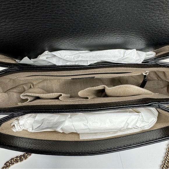 Gucci Interlocking Black Leather Chain Crossbody - Picture 8 of 13